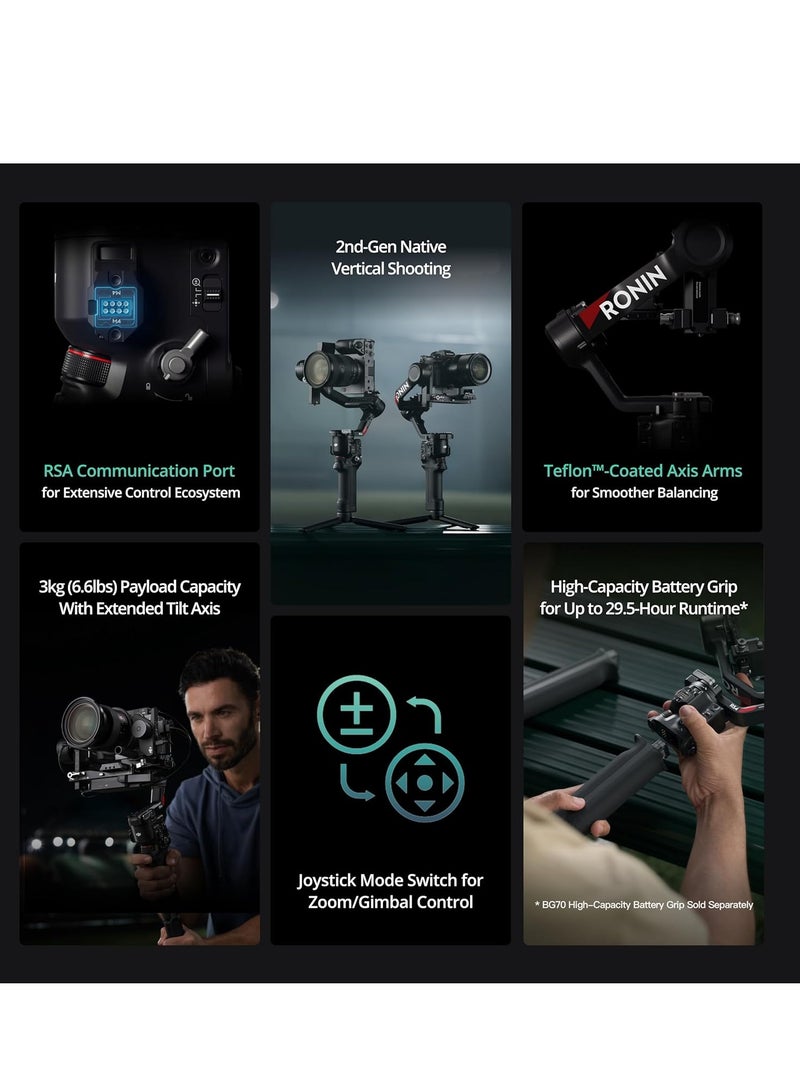 RS 4 Combo 3-Axis Gimbal Stabilizer – Black