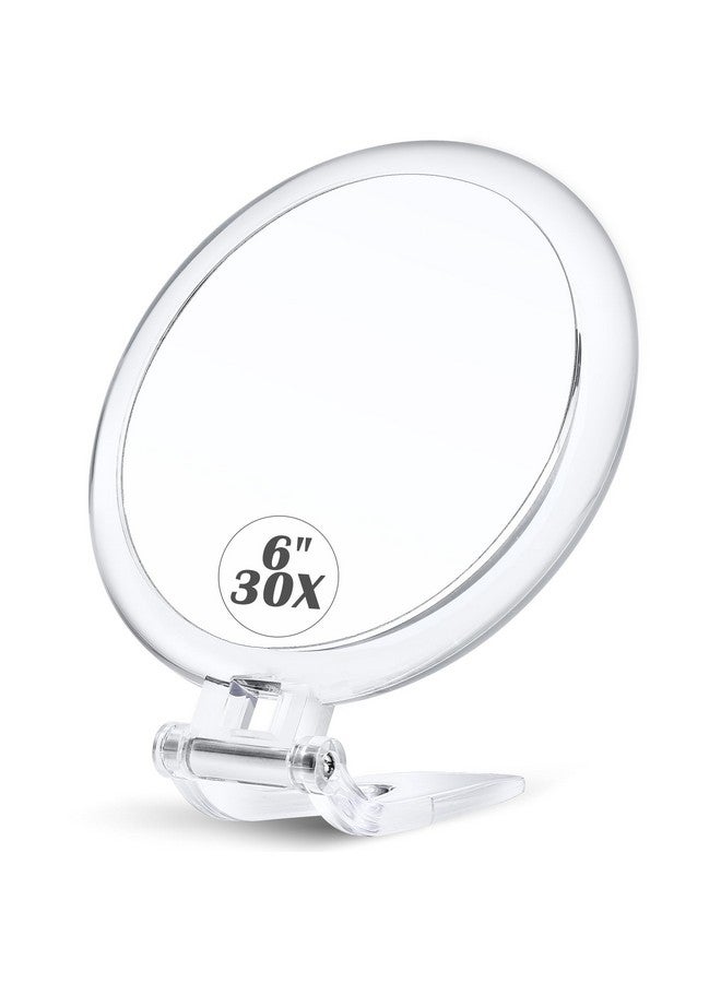 Magnifying Mirror30X Hand Mirror With Handletravel Magnifying Mirror With Doublesided 1X/30X Magnification6 In Handheld Magnifying Mirrorfoldable Makeup Mirrors As A Gift For Parents