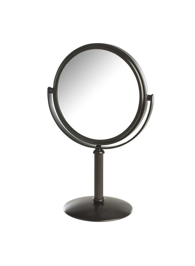 Model'S Choice Twosided Tabletop Makeup Mirror Makeup Mirror With 5X Magnification & Swivel Design Portable 5.5Inch Diameter Mirror In Bronze Finish Model Mc105Bz