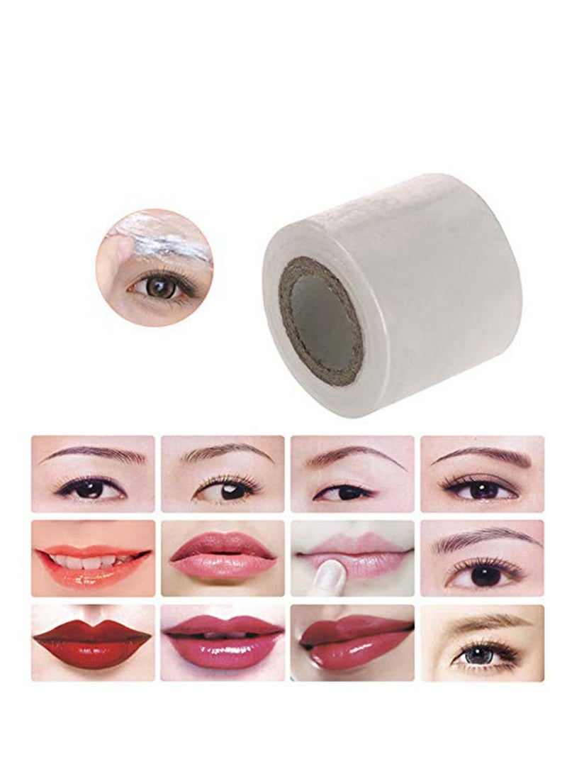 Tattoo Makeup Plastic Wrap Preservative Film for Eyebrow Lip Makeup One Roll Disposable Tattoo Eyebrow Plastic Cover Wrap Preservative Film Makeup Supplies Accessories
