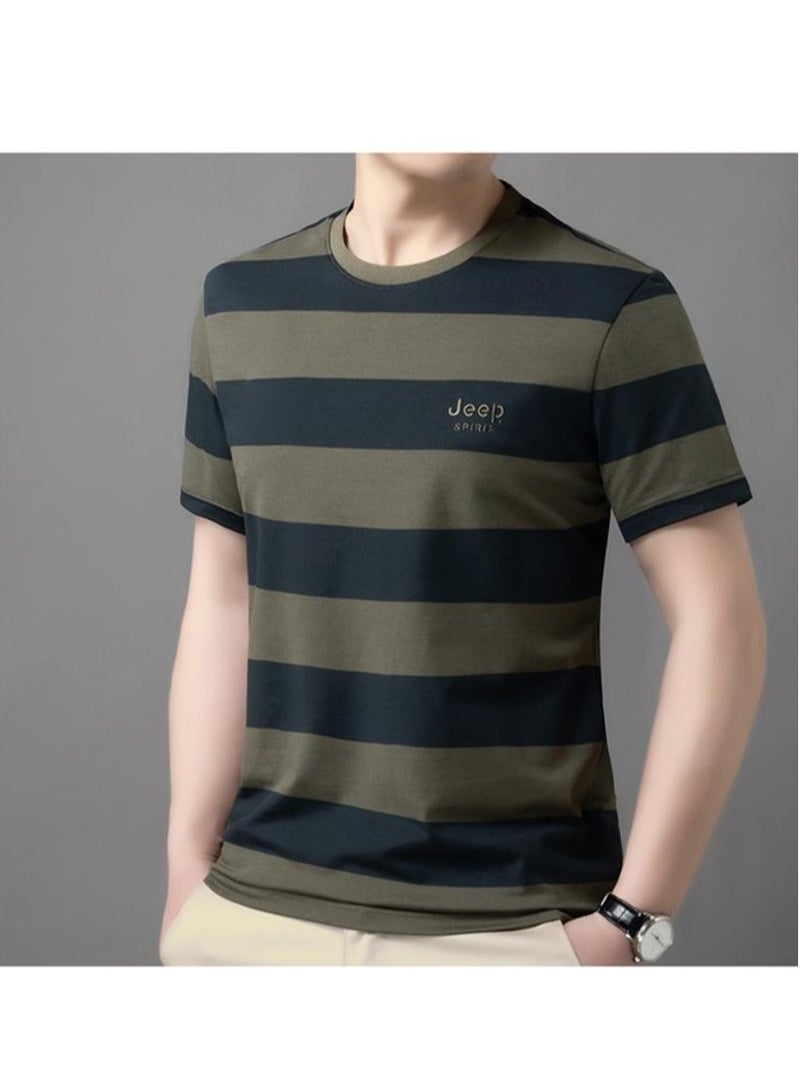 Men's  Short Sleeved T-shirt Round Neck Pullover Sweatshirt Simple Running Top