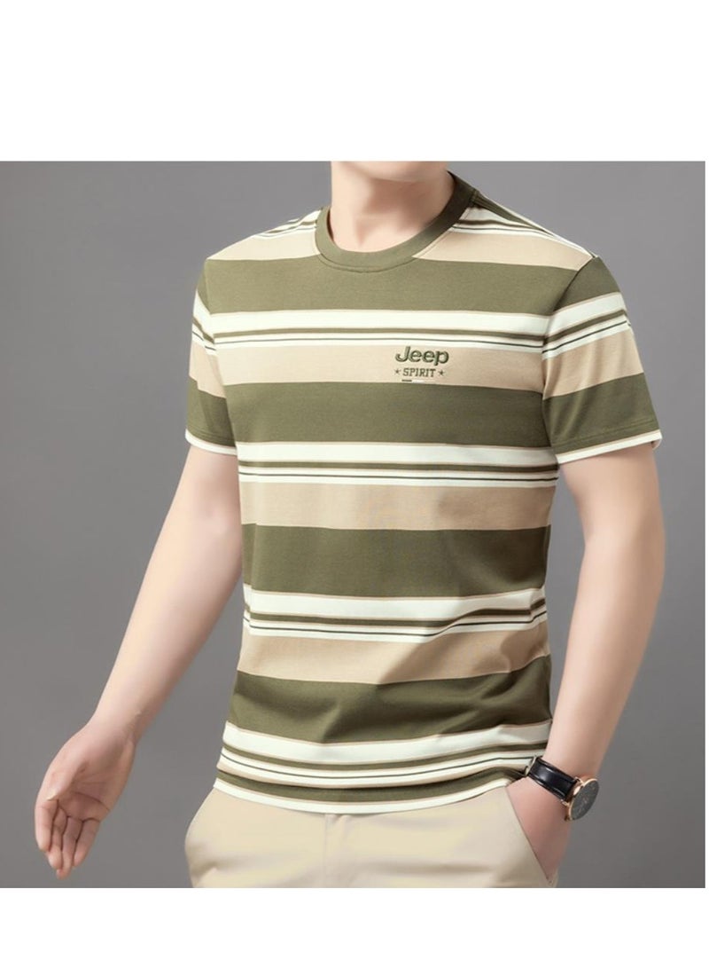 Men's  Short Sleeved T-shirt Round Neck Pullover Sweatshirt Simple Running Top