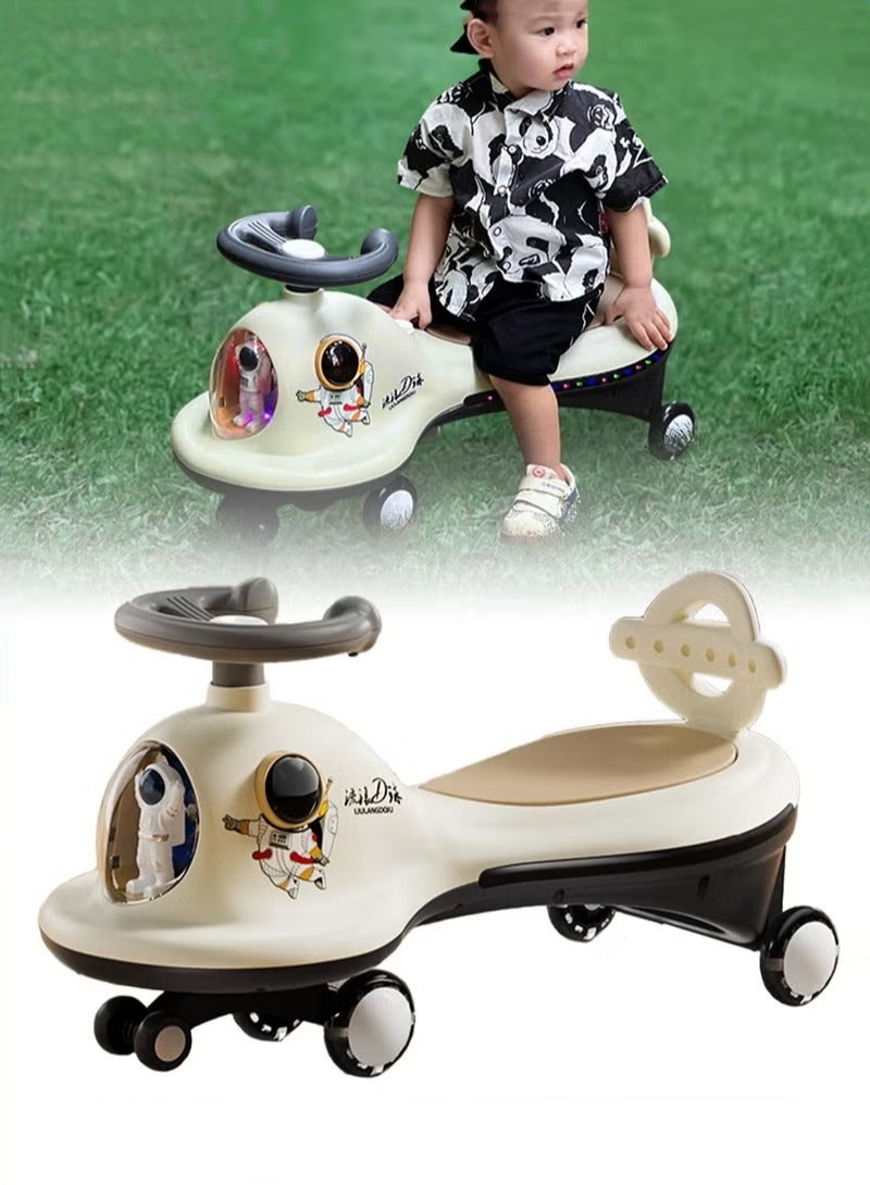 Ride on Car for Kids, Extended Baby Swing Car, Magic Baby Cars for 1-6 Years Boys Girls, Ride-On Toys for Kids Toddlers, Twister with Silent Wheels, Light, Music and Backrest, for Riding with Parents