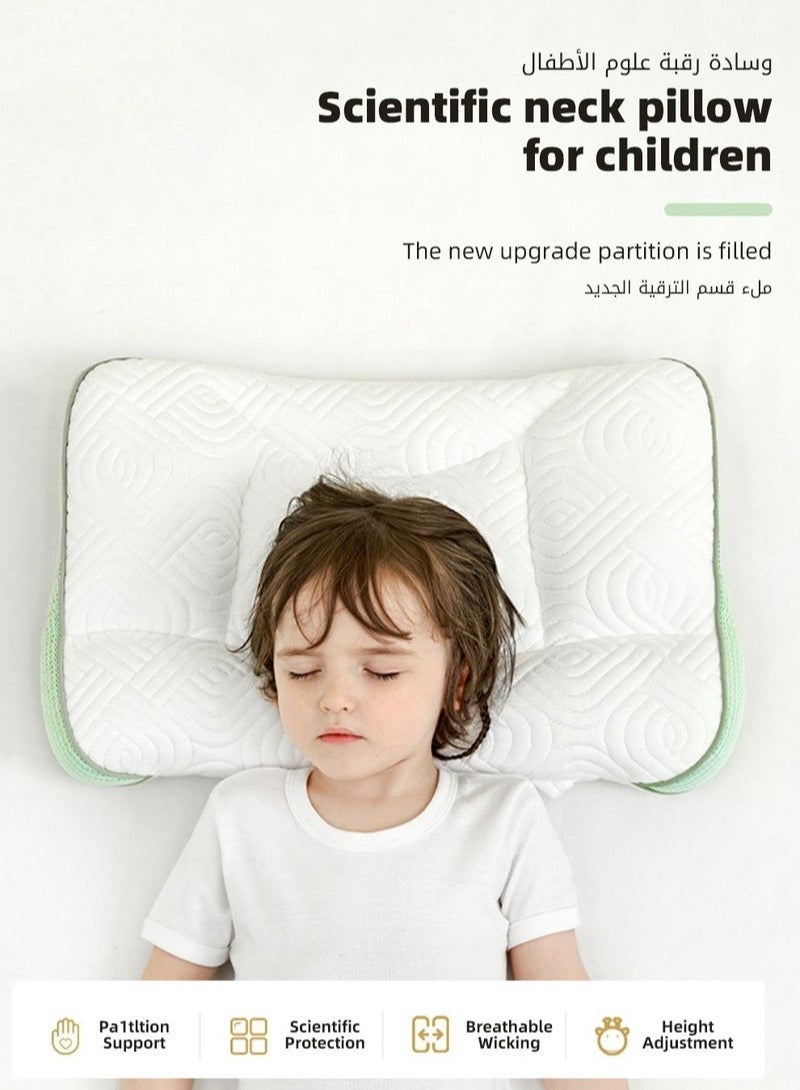 Pillow for Sleeping,  Kids Pillows with Ergonomic Spine-Protective Design, Ultra Supportive Memory Foam Material, for Babies, Infants, Toddlers, Children, Especially for child aged 6 to 12