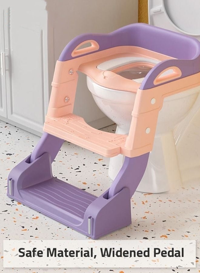 2 in 1 Kids Potty Training Seat with Anti-Slip Step Ladder, Baby Toddler Toilet Seats for Boys and Girls