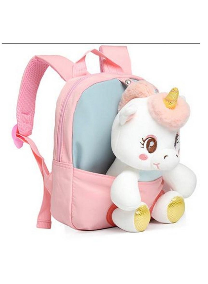 Adorable Backpack for Toddler Kids Cute Plush Animal Toy for Girl Mini Schoolbag with Plush Animal for Preschool Child