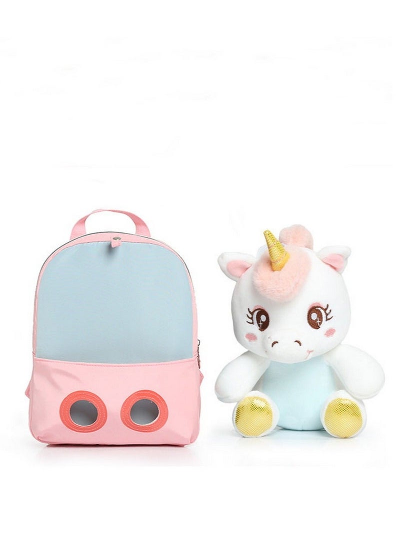 Adorable Backpack for Toddler Kids Cute Plush Animal Toy for Girl Mini Schoolbag with Plush Animal for Preschool Child