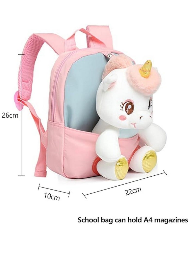 Adorable Backpack for Toddler Kids Cute Plush Animal Toy for Girl Mini Schoolbag with Plush Animal for Preschool Child