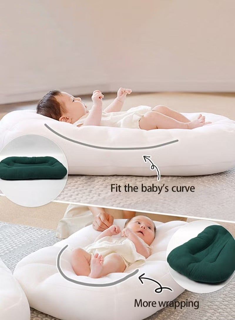 Baby Nest Bed, Newborn Nursery Pillow, Infant Breastfeeding Pillows, Toddler Bedding for Sleeping, Anti vomit Milk Headrest15 Degree Incline, for Better Night's Sleep