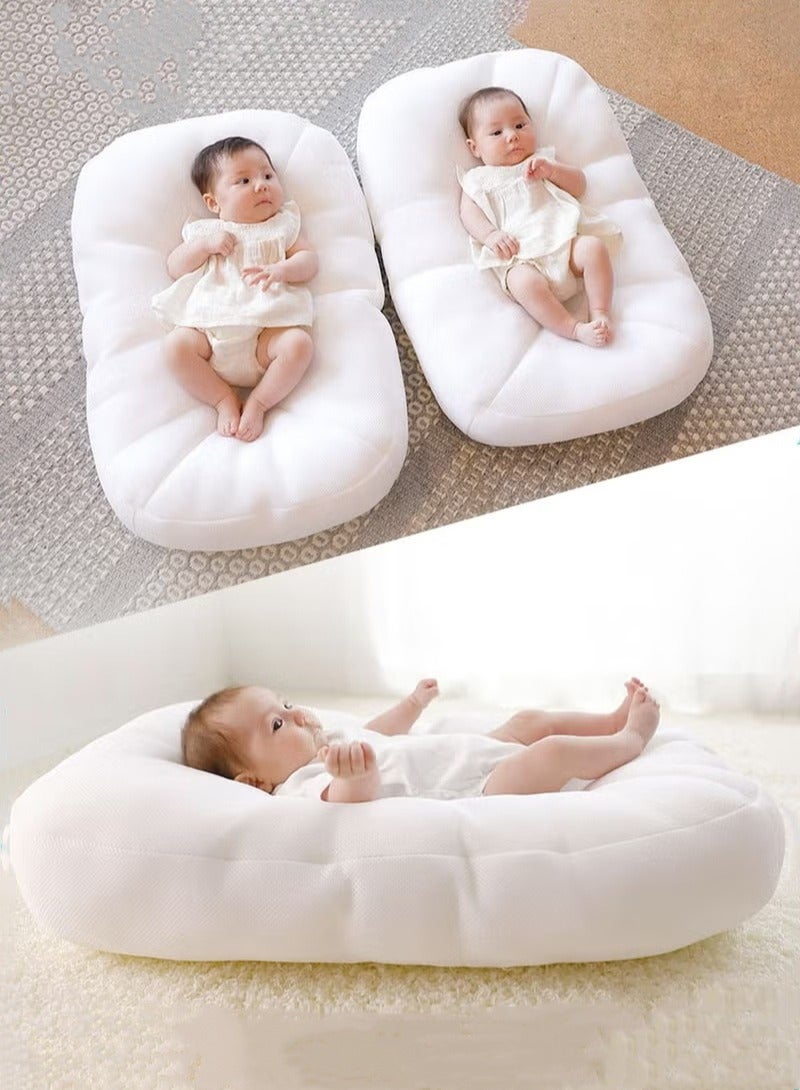 Baby Nest Bed, Newborn Nursery Pillow, Infant Breastfeeding Pillows, Toddler Bedding for Sleeping, Anti vomit Milk Headrest15 Degree Incline, for Better Night's Sleep