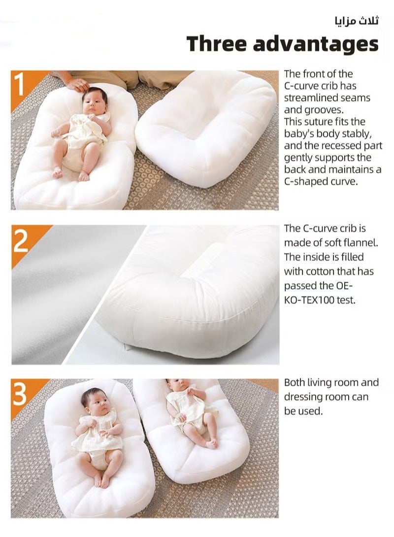 Baby Nest Bed, Newborn Nursery Pillow, Infant Breastfeeding Pillows, Toddler Bedding for Sleeping, Anti vomit Milk Headrest15 Degree Incline, for Better Night's Sleep