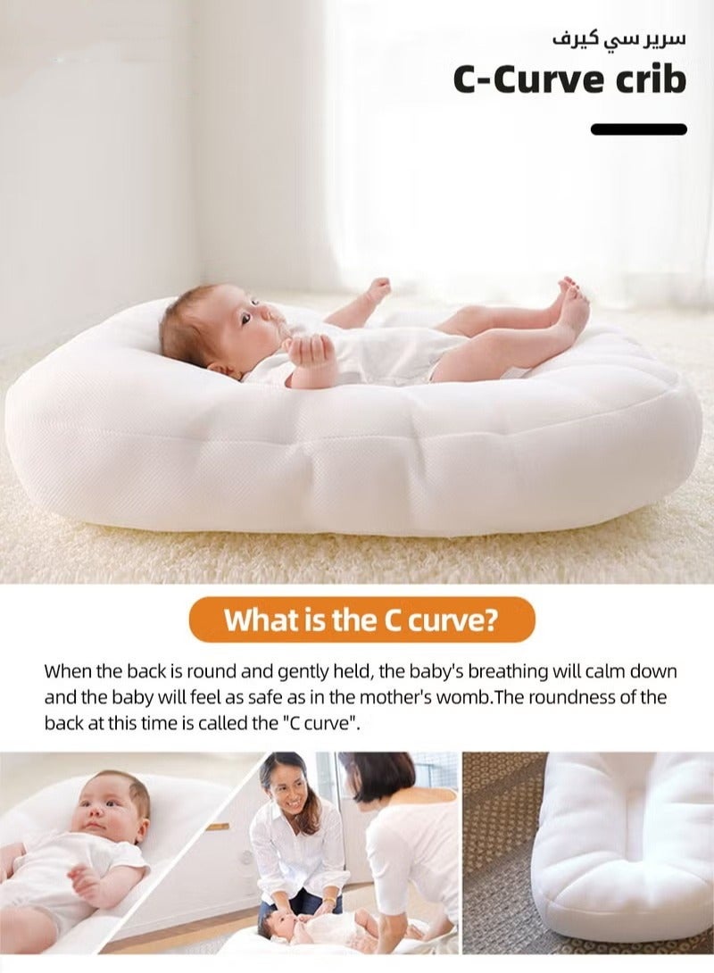 Baby Nest Bed, Newborn Nursery Pillow, Infant Breastfeeding Pillows, Toddler Bedding for Sleeping, Anti vomit Milk Headrest15 Degree Incline, for Better Night's Sleep