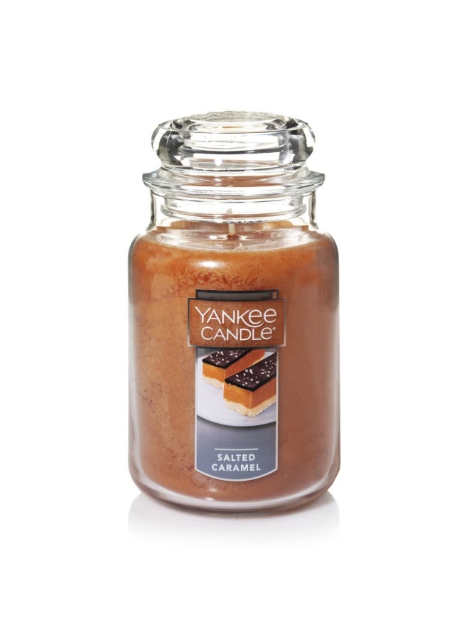 Salted Caramel Scented Classic 22 Oz Large Jar Single Wick Candle Over 110 Hours Of Burn Time