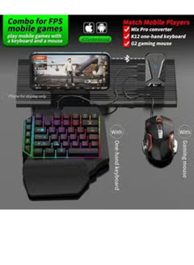 4 in 1 mobile gaming combo pack including keyboard and mouse