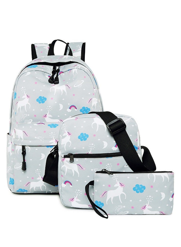 Unicorn Children's Backpack, Messenger Bag, Pencil Case, Three-piece Backpack