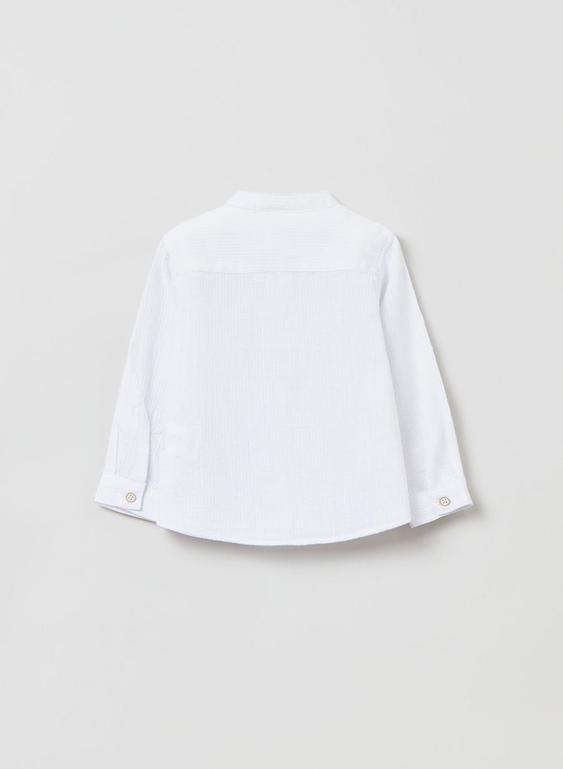 OVS Textured Linen And Cotton Shirt