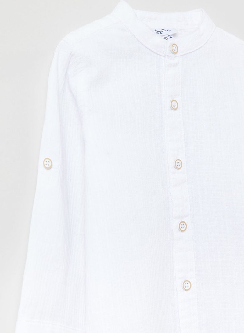 OVS Textured Linen And Cotton Shirt