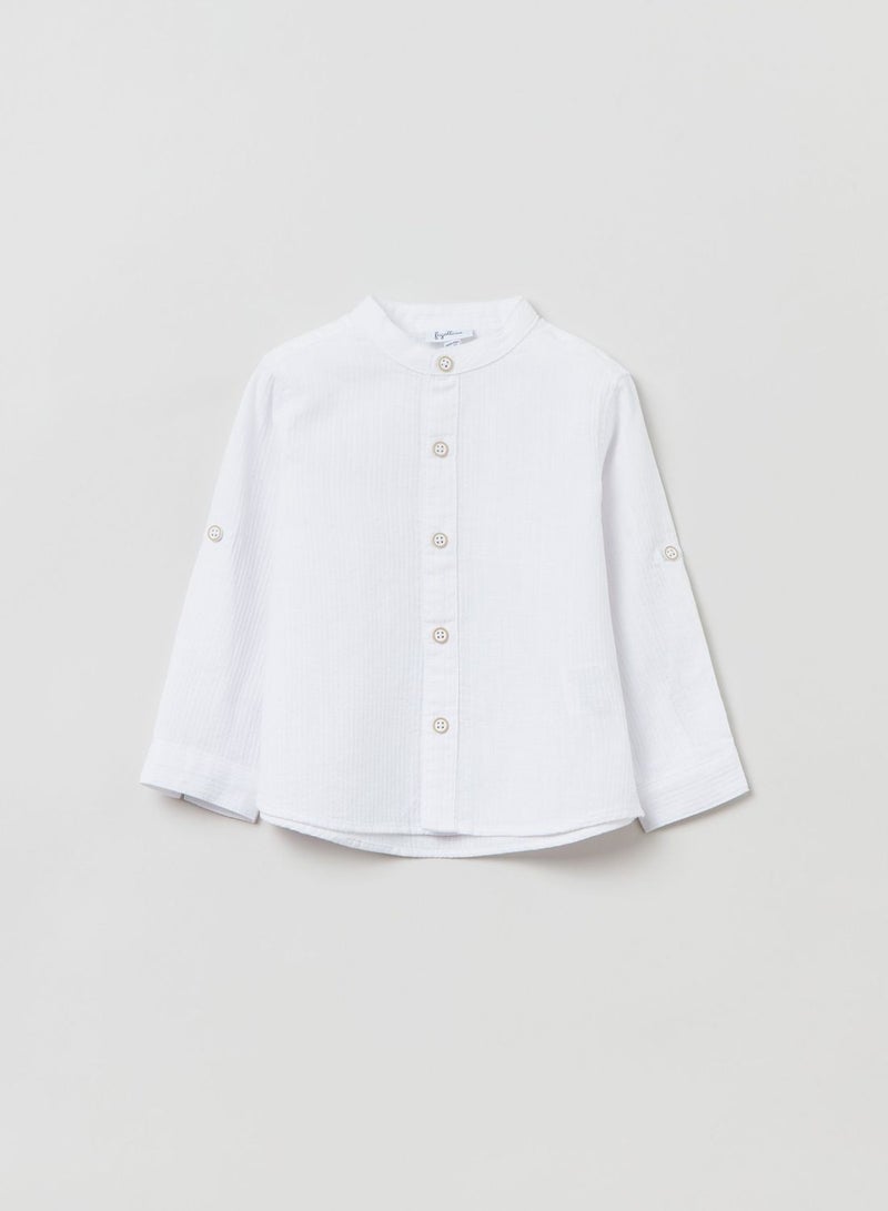 OVS Textured Linen And Cotton Shirt