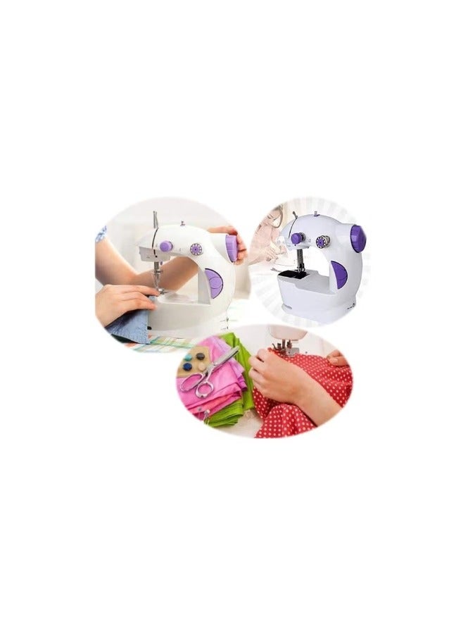 Portable Mini Sewing Machine 255.53431760.17 White/Purple