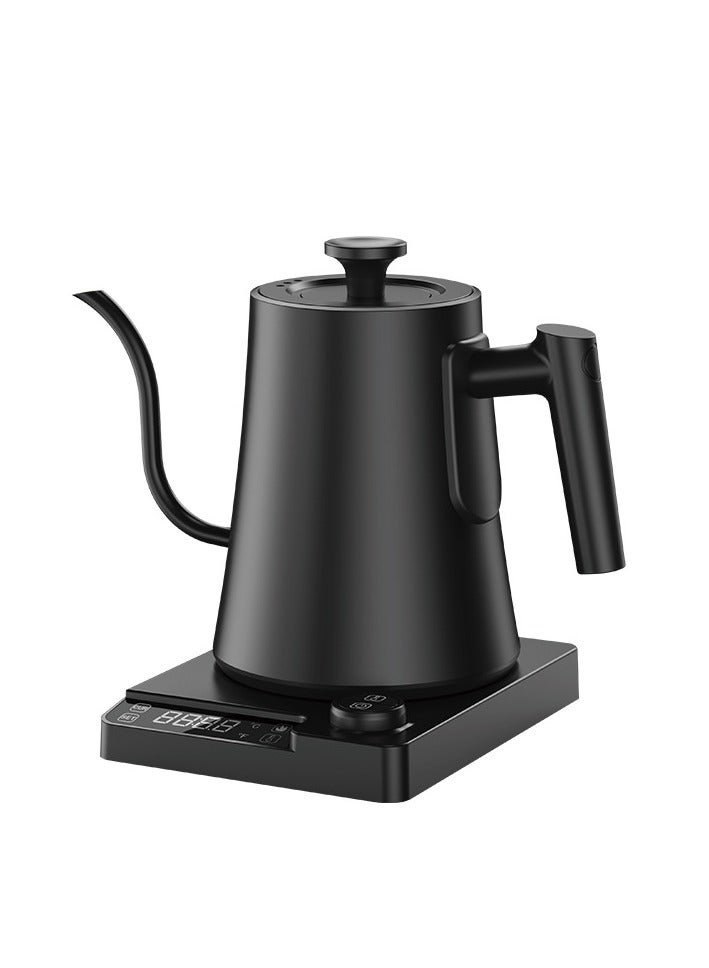 Electric Gooseneck Coffee Kettle, 1L Pour Over Kettle for Coffee Tea Brewing, Stainless Steel Inner Lid and Bottom, 1200W Rapid Heating, Black