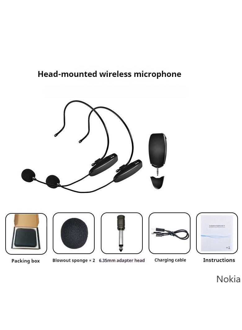 Wireless Headset Microphone Small Earphone Amplifier UHF Portable Microphone