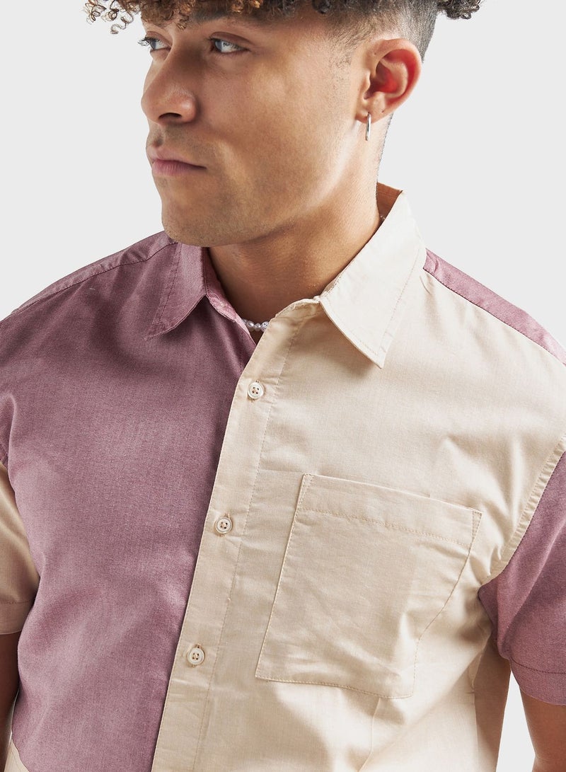 Color Block Regular Fit Shirt