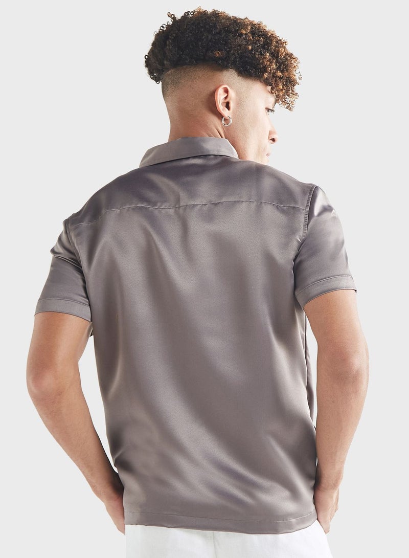 Zip Through Regular Fit Shirt