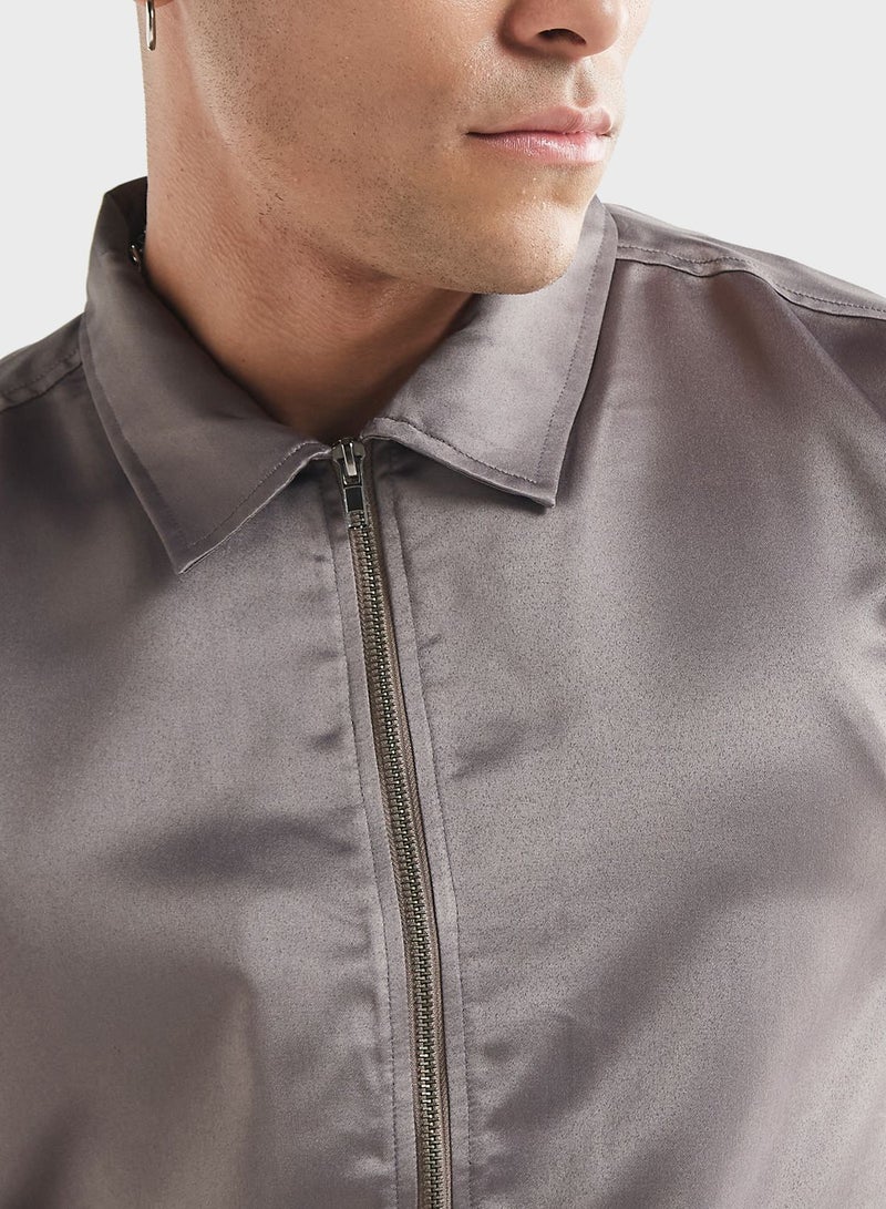 Zip Through Regular Fit Shirt