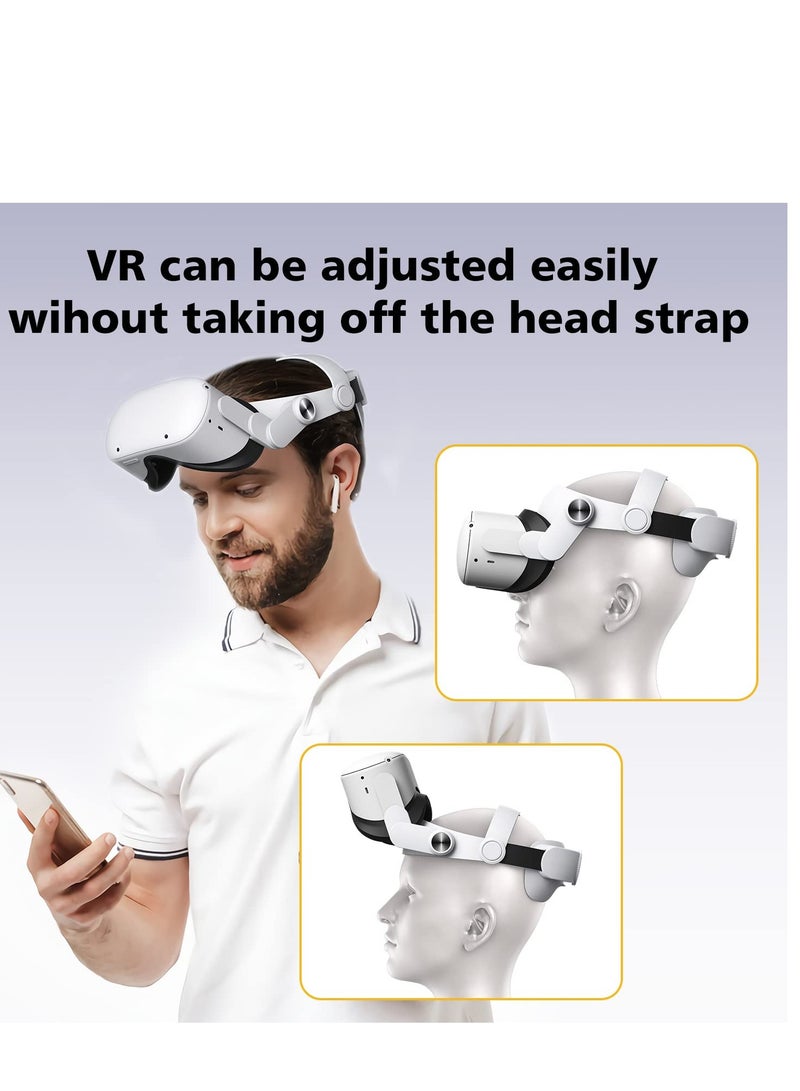 Head Strap for Oculus Quest 2, Comfort Elite Strap Replacement for Reduce Face ​Pressure, Enhanced Support in VR, Lightweight & Adjustable Strap Accessories for Meta/Oculus Quest2