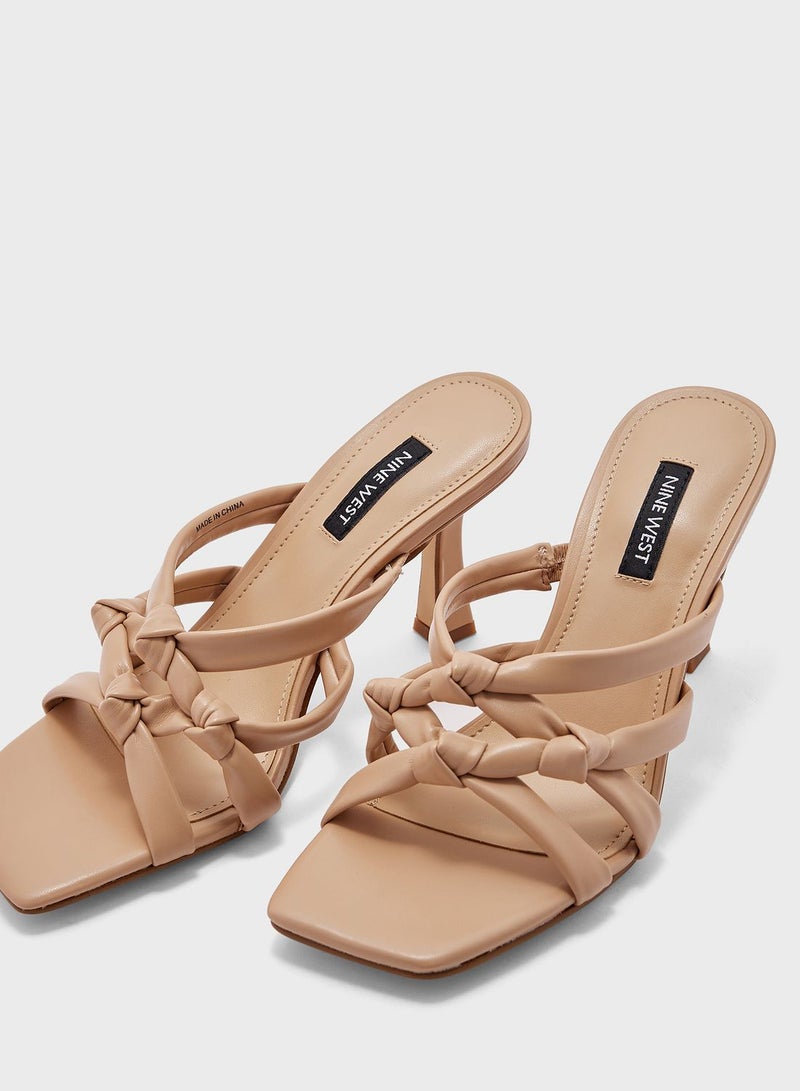 Multi Strap Mid Heel Sandals