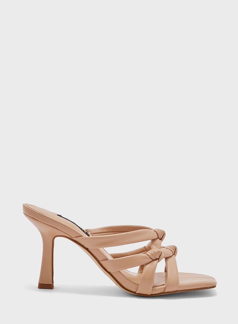 Multi Strap Mid Heel Sandals