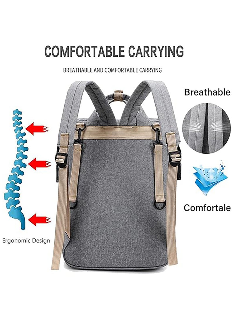 Diaper Bag Waterproof Diaper Changing Totes Multi-Function Travel Portable Bassinet Diaper Bag Backpack Mommy Bag