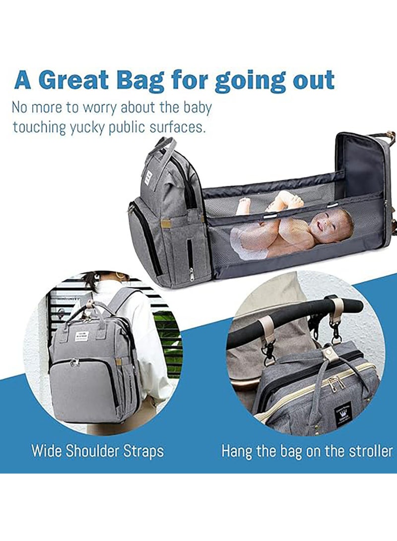 Diaper Bag Waterproof Diaper Changing Totes Multi-Function Travel Portable Bassinet Diaper Bag Backpack Mommy Bag