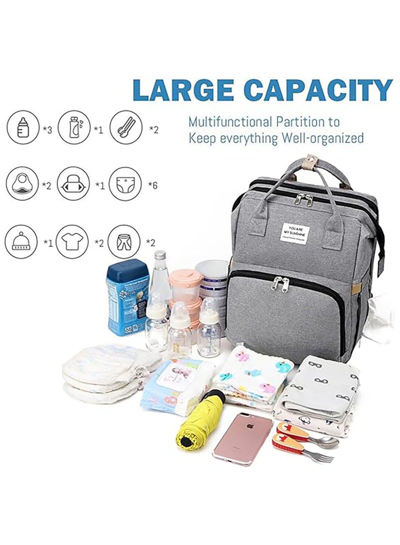 Diaper Bag Waterproof Diaper Changing Totes Multi-Function Travel Portable Bassinet Diaper Bag Backpack Mommy Bag