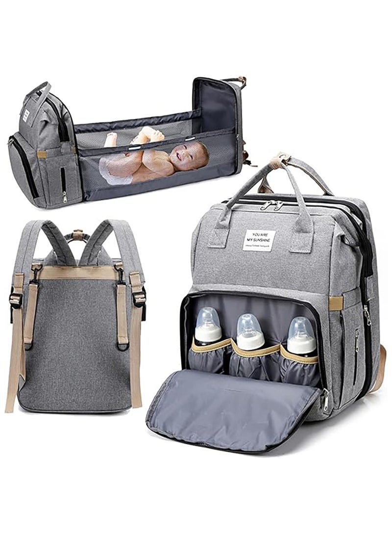 Diaper Bag Waterproof Diaper Changing Totes Multi-Function Travel Portable Bassinet Diaper Bag Backpack Mommy Bag