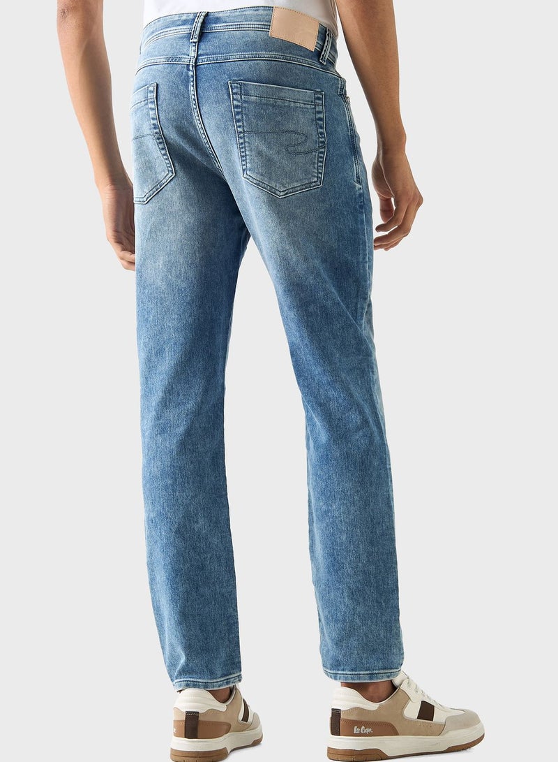 Mid Wash Slim Fit Jeans