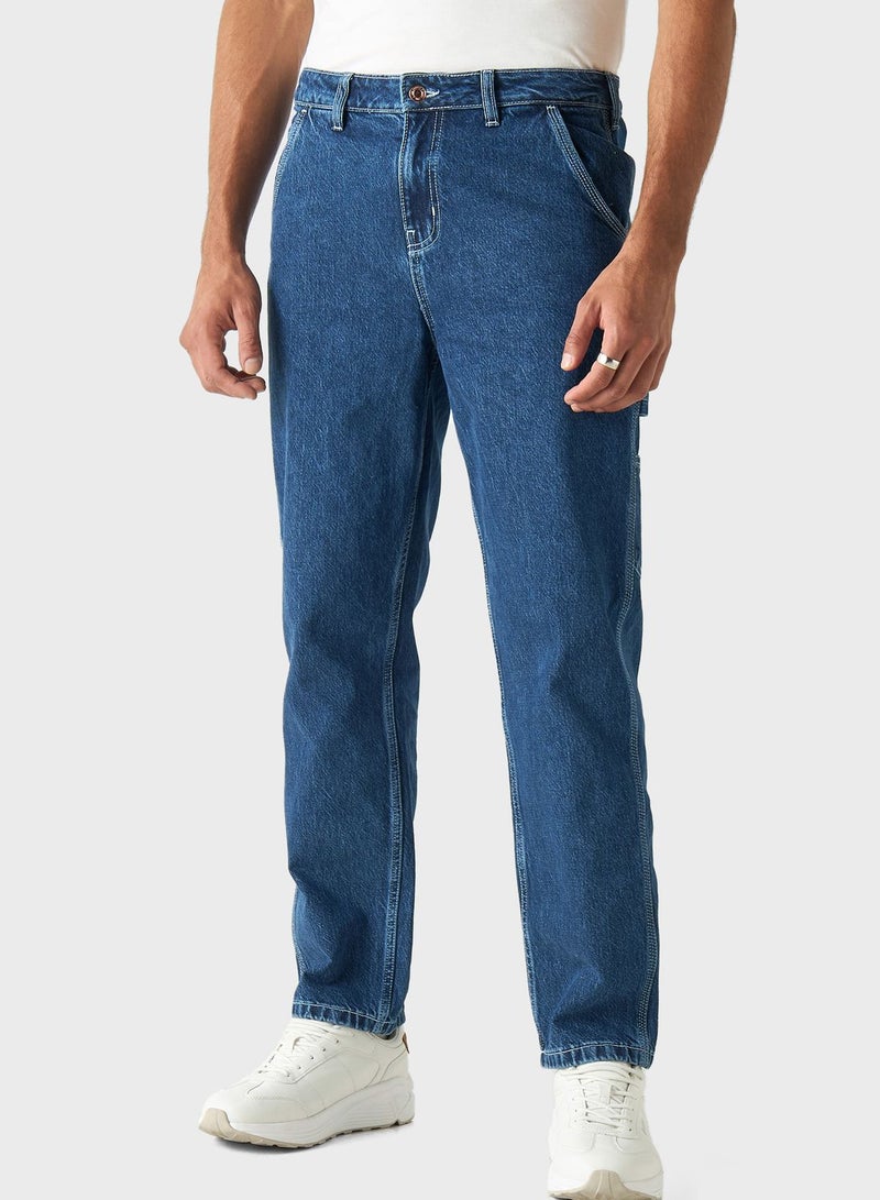 Stright Fit Light Wash Jeans