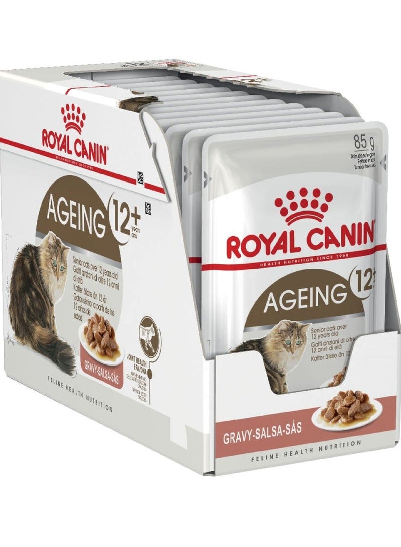 ROYAL CANIN FELINE AGEING 12+ SENIOR CAT WET FOOD IN GRAVY 12X85G