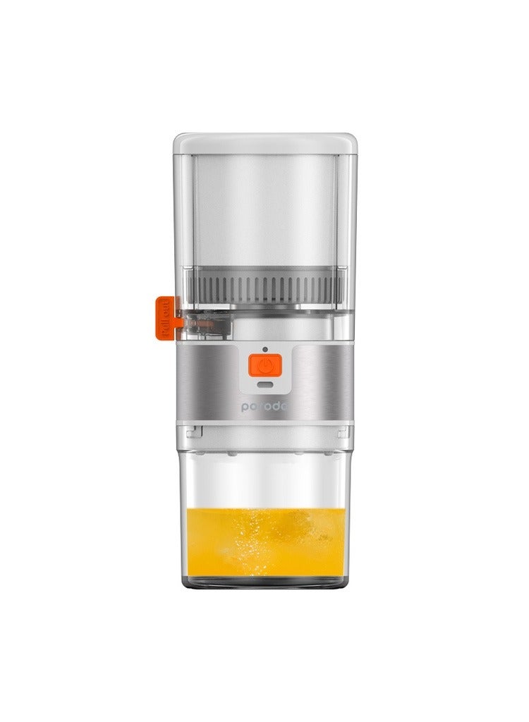 55W Portable Slow Juicer with 160ml Jucing Cup and 500mL Drinking Cup, Porodo Lifestyle - White / Orange