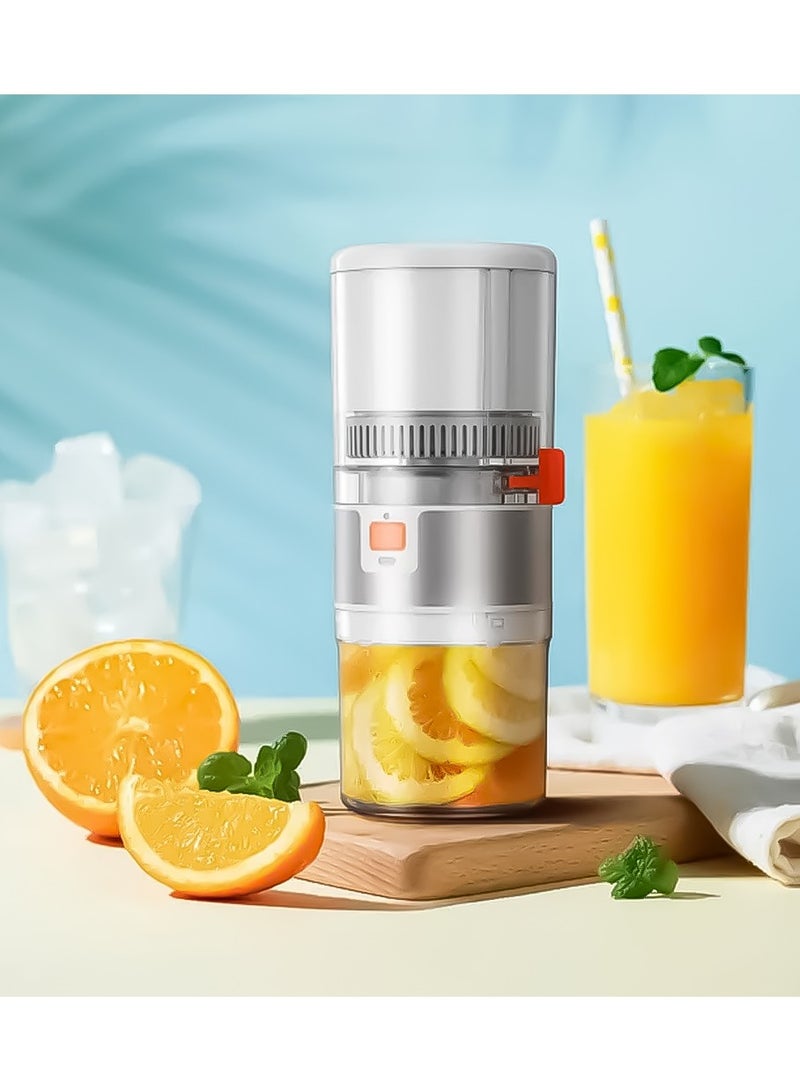 55W Portable Slow Juicer with 160ml Jucing Cup and 500mL Drinking Cup, Porodo Lifestyle - White / Orange