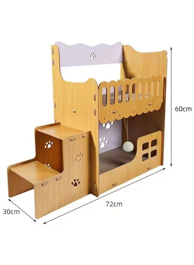 Multi-Level Kitten Play Tree with Scratching Post and Ladder