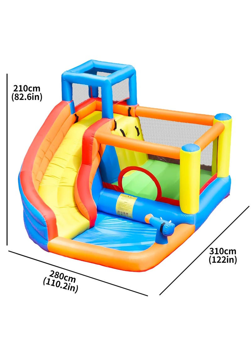 Doctor Dolphin Inflatable Bounce House with Slide,Inflatable Water Slide for Big Kids, Bouncy House Water Park Combo for Kids Outdoor Party with Air Blower