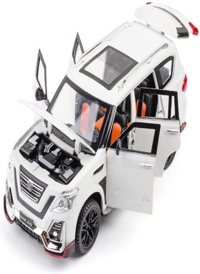 Pullback Diecast Metal Car Nissan Patrol - White