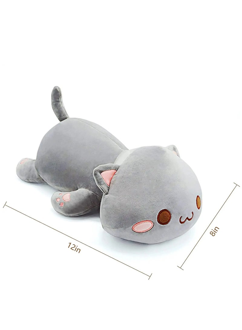 Cute Kitten Plush Toy, Cat Plush Pillow Cute, Stuffed Animal Pet Kitty Soft Anime Cat Plush Pillow for Kids