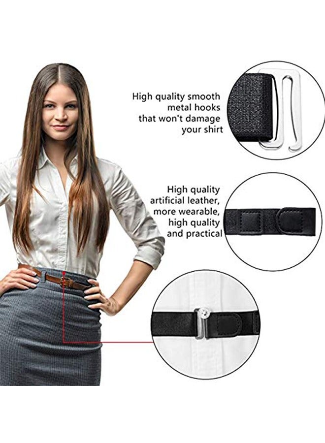 Men Shirt Stays Lock Belt Elastic Stay for Stretchable and Adjustable Waist with Flexible Comfort Silicone Touch Points