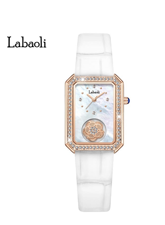 Women's Fashion Diamond Inlaid Rotatable Camellia Watch