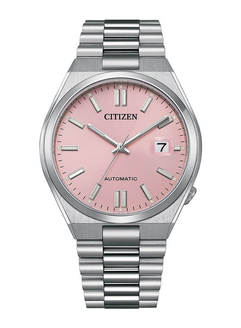 X Pantone Automatic Pink Dial Stainless Steel Watch NJ0158-89X