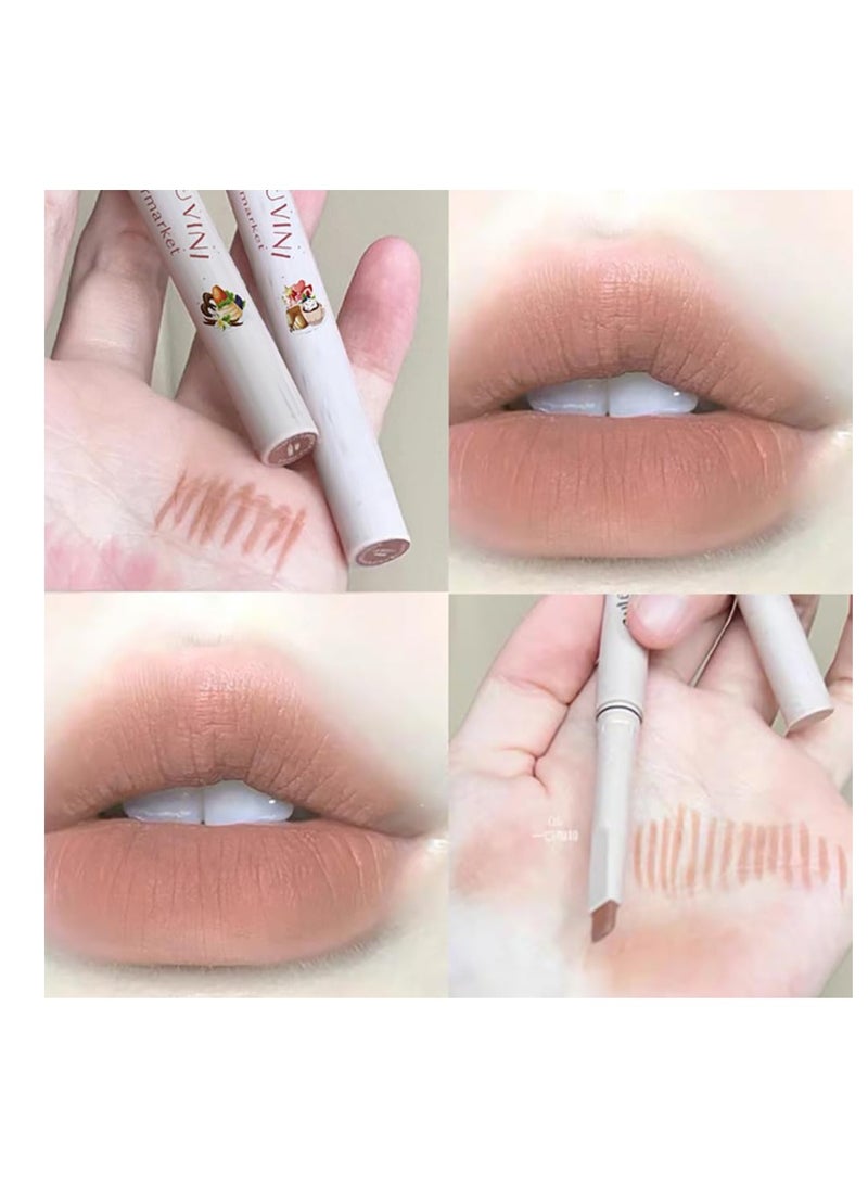 Matte Lip Liner Pencil Set 5 Colors Smooth Lip Liner Long-Lasting Waterproof Nude Liner Pencil for Defining & Filling Lips
