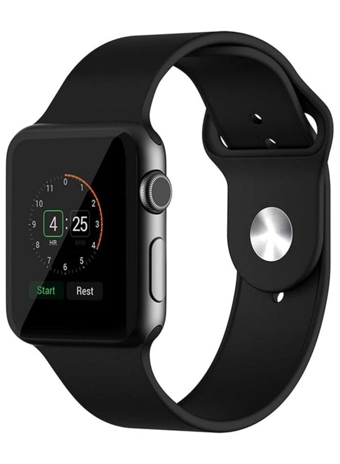 FITIT Bands for Apple Watch Band match with any Apple Watch Series 3 and Above (41mm 38mm and 40mm cases), Soft Silicone Sport Replacement Strap, Black