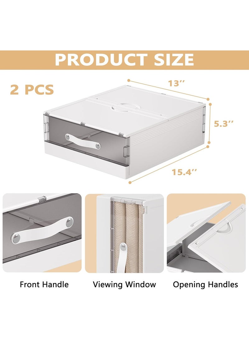 Bed Sheet Storage Organizer Plastic Foldable Closet Sheets Bedding storage with Window Handle